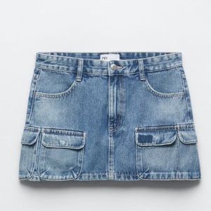 Zara Denim Cargo Skirt